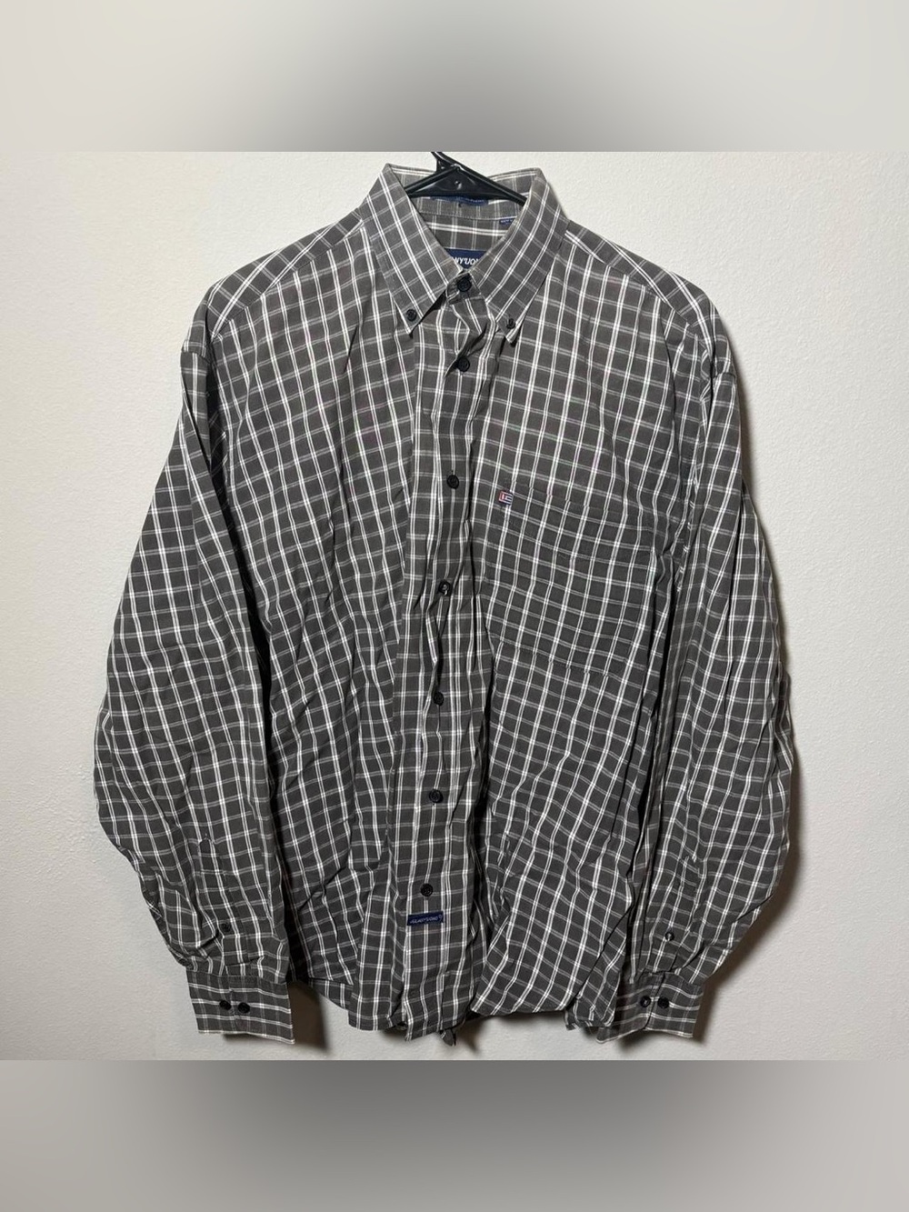 Juliany Uomo gray plaid button up long sleeve shirt